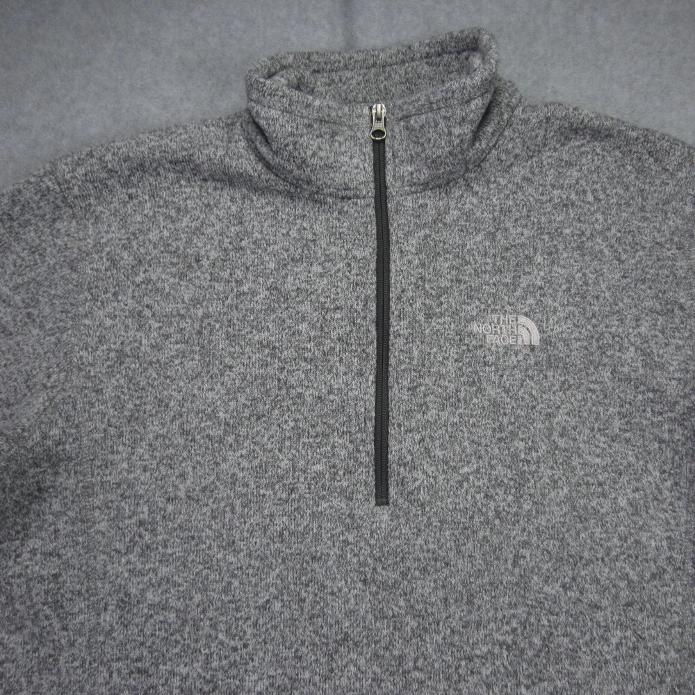The North Face Sweater Mens Large Gray Heather Gordon Lyons 1/4‎ Zip Fleece